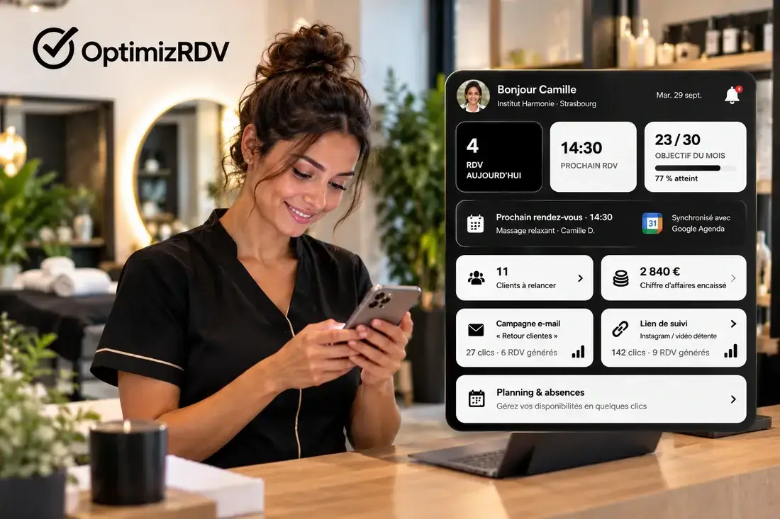 OptimizRDV utilisé au quotidien depuis un téléphone